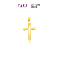 TAKA Jewellery 916 Gold Pendant Cross with Cutting