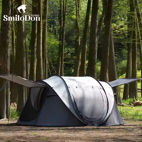 Smilodon-Outdoor Automatic Pop Up Tunnel Tent One-touch Fast Build Tent Large Camping Equipment Silv