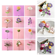 LIDU1 Hand-Knitted Flower Crochet Flower Bouquet Finished Handwoven Rose Flower