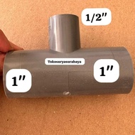 100 PCS REDUCER TEE 1" x 1/2" VERLOP TEE 1" x 1/2" OVER TEE 1" x 1/2"