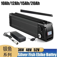 V Silver Fish 52V Electric Lithium Battery18650Security lock36Battery Series Lithium Battery48V Bicy
