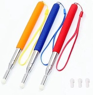 3 Pieces Telescopic Teachers Pointer Telescopic Pointer Stick with Hand Lanyard with 3 Pcs Extra Felt Nibs for Teachers Coach Presenter Extends to 39 Inches