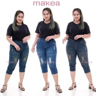 7/8 Jeans RippedWanita BIG Size 7/8 Ripped Wishker Jeans 7/8 Jumbo