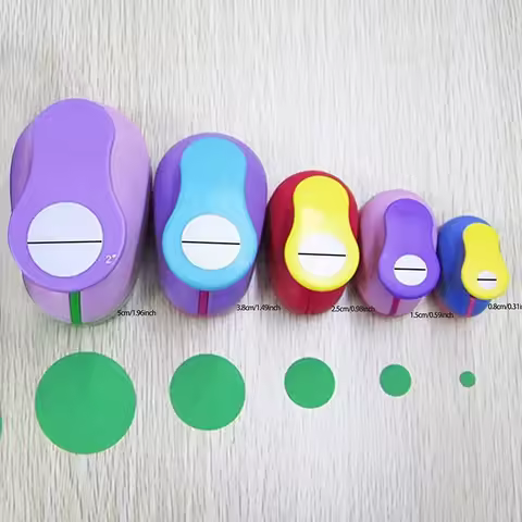 8/16/25mm Random Color Circle Punch - DIY Embossing Tool for Scrapbooking, Paper Cutting Hole Punch 