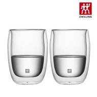 Double coffee glass cups set of 2