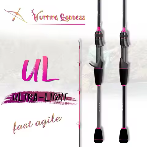 1.35/1.5/1.68/1.8m 5 Feet UL Supper Light Pink Solid Tip Fast Action Carbon Fishing Rod Girl Female 