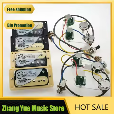 Q-X Music Store-Pickups Humbucker Standard Classic Alnico Bucker PRO Guitar Pickups Zebra 4C with Wi
