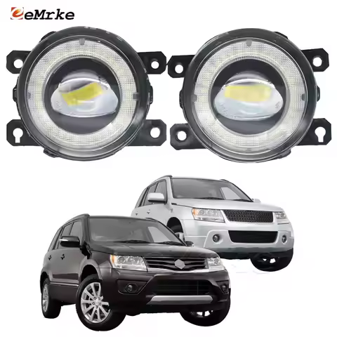 2 Pieces Led Car Fog Lights Assembly Angel Eye DRL for Suzuki Grand Vitara II Escudo JT TE TD 2005-2