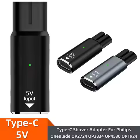 5V Type-C-Power Shaver Adapter |Fast Charge Connector for Philips One Blade QP2724 QP2834 QP4530 QP1