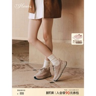 73hours Women's Shoes Comfortable Definition Autumn New Style Thick-Soled Sports Casual Shoes White 