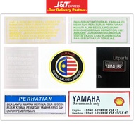 YAMAHA Sticker Paras Bunyi / Buatan Malaysia Bermutu / Yamalube / Perhatian / Shell RXZ Y125 Y125Z L