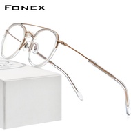 FONEX Acetate Titanium กรอบแว่นตาผู้ชาย2022ใหม่ Vintage รอบแว่นตาผู้หญิงแว่นตา F85734