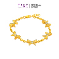TAKA Jewellery 2-Tone Ribbon Bow 916 Gold Bracelet