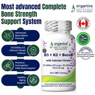 Organixs D3 5000iu K2 MK7 Boron Calcium Citrate 60 Veggie Capsules