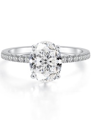 2CT Pear Shaped Engagement Rings for Women Teardrop Sterling Silver Rings with 18K White Gold Plated