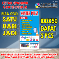 SPANDUK 1 HARI JADI / spanduk banner etalase konter pulsa / spanduk konter hp / banner konter pulsa / poster etalase konter / gambar etalase konter / logo pulsa operator / poster logo pulsa / Spanduk Jualan / spanduk banner CL64