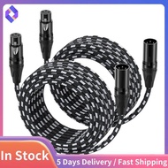Balanced for Mic Cables 2-Pack XLR Cables Braided Male-Female for Microphones DMX512 for Mic Mixer, 