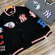 韓國預訂 2色可選 MLB 刺繡圖章拼色棒球外套 男裝高CP值上衣