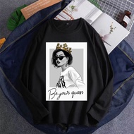 TSHIRT LENGAN PANJANG PEREMPUAN 3xl Be Your Queen Fashion Ootd Style Baju Cotton Korean Tshirt Woman