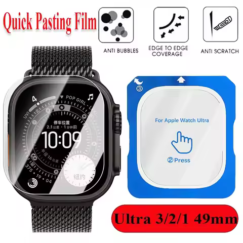 Quick Pasting Tempered Glass For Apple Watch Ultra 3/2/1 49mm Glass Protective Film Ultra 3-2-1 49mm
