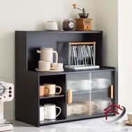 Cup Storage Rack Dustproof Black Desktop Storage Rack Kitchen Storage Countertop Cabinet