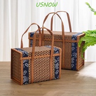 USNOW Storage Basket Creative Bamboo Outdoor Picnic Moon Cake Special Folding Gift Box