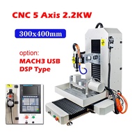 5 Axis CNC 3040 2.2KW Steel Structure CNC Router XYZAC Axis Closed Loop Servo Motor Steel Engraving 