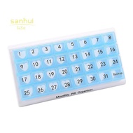 Monthly Pill Organizer 31 Compartments, 1 Per Day, 4 Week Full Month 31 Day Pill Organizer,Blue
