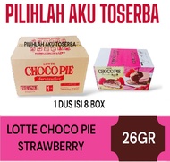 LOTTE CHOCO PIE Strawberry - ( HARGA 1 DUS )
