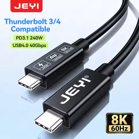 JEYI Thunderbolt 4/3 40Gbps USB4 Cable USB Type C to C 240W Fast charging Cable Thunderbolt3 for egp