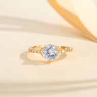 Lanme Jewelry Cincin Kristal Berlapis Emas Anti-Pudar Untuk Wanita Dewasa Aksesori Fashionable Dan P