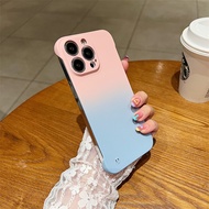 Frameless Gradient Candy Color Casing For iphone 7 8 Plus X XS MAX XR Case PC Luxury Matte Cover