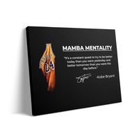 Kobe Bryant Poster 16"x20" Kobe Bryant Canvas Framed Mamba Mentality Wall Art Black Mamba Poster NBA