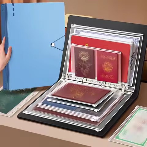 Family Document Organizer PP A4 B5 Sheet Protector File Folder with Clear Pocket for Certificates Co