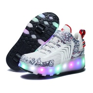 Light-up Heelys, double-row roller skates, roller skates for boys and girls with LED flashing wheels