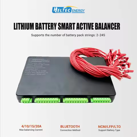4A/15A/20A Intelligent Active Battery Balancer 2-24S NCM/LFP/LTO Battery Pack Equalizer for EV RV So