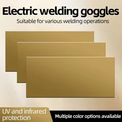 Gold Welded Glass Lens Helmet Filter Hardened Darkening Welded Cover 5.08cm X 10.80cm for Welding Pr