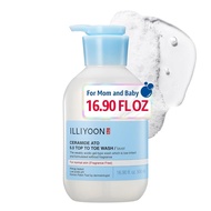 Illiyoon Ceramide Ato 6.0 Top to Toe Wash - Mild Cleanser for Baby body, 16.9 Fl Oz (500ml)