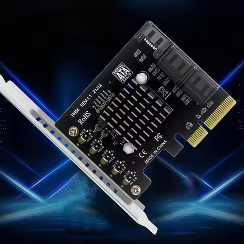 PCIe To 5-Port SATA3.0 Expansion Card Jmb585 Chip PCIe SATA Card Supports Cascaded Trim for Windows/