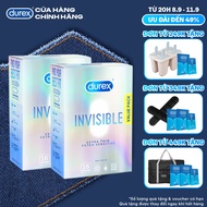[Cơ hội cuối - Coin GIẢM 20%] Bộ 2 Hộp Bao Cao Su Durex Invisible Siêu Mỏng Size 52 mm Hộp 16 Bao