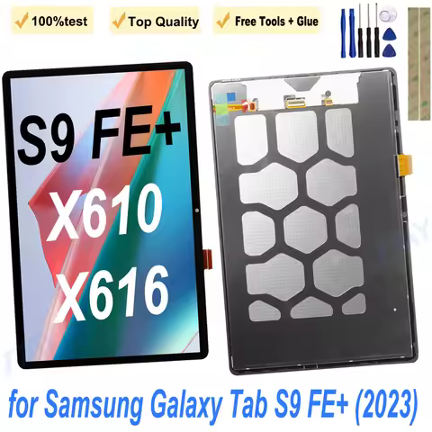 12.4" Original LCD for Samsung Galaxy Tab S9 FE+ SM- X610 X616B Tablet Display Panel Touch Screen Di