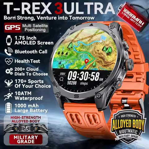 T-Rex3 Ultra New Built in GPS Compass Smart Watch 1000mAh Battery 10ATM Waterproof Sports tracker Ou