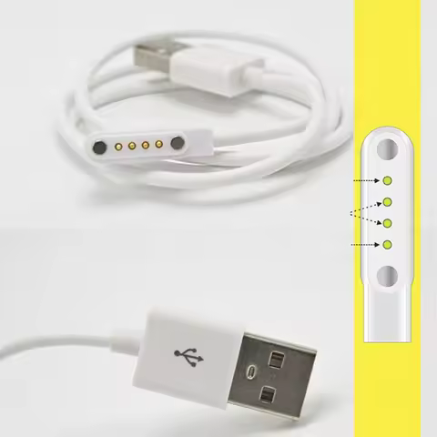Universal Charging Cable 4 Pin Magnetic Cable Cord for Smart Watch GT88 GT68 KW08 KW18 KW88 KW98 Pow