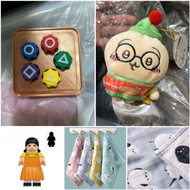 睇內文🌟 🌟閱讀圖片欄既《落單圖》自助落單🌟  韓國魷魚遊戲抓石子玩具 $59/1 $100/2不包郵；木頭人積木公仔 $49 6cm；無牌chiikawa朱自清兔公仔掛飾 $79平郵+$9；山雀紗布
