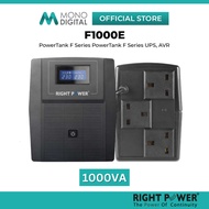 RIGHT POWER 1000VA UPS (POWERTANK F1000E) AVR AVS AUTOMATIC VOLTAGE STABILIZER REGULATOR WITH 3 UK O