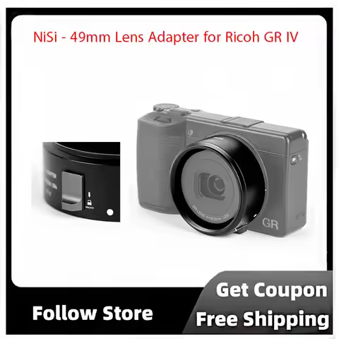 NiSi - 49mm Lens Adapter for Ricoh GR IV – Aluminum Alloy Lens49mm Thread Accessory & Replaces Ricoh