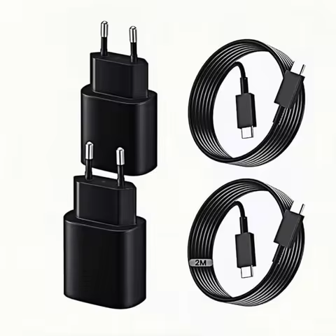 Charger iPhone 17/15/16 25W USB-C Fast Charger 2-Pack with 2m Cable: for iPhone 17/15/16, for Samsun