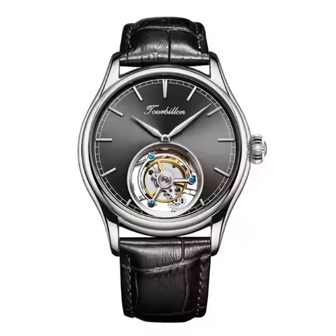AESOP Real Men's Skeleton Mechanical Hand Wind Wrist Watch Luxury Tourbillon Sapphire Crystal Origin