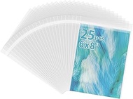 Frametory, 6 1/2" x 8 1/3" Acid-Free Clear Plastic Bags, Self Seal Crystal Photo Sleeves for 6x8 Art