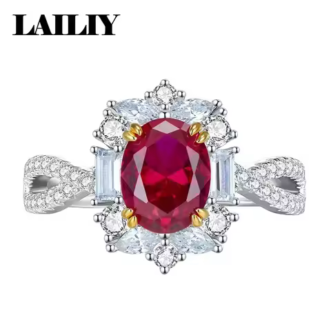 925 Sterling Silver Jewelry 3 Carat Diamond Set Dove Oval Gem Adjustable Ring For Women Fashion Jewe